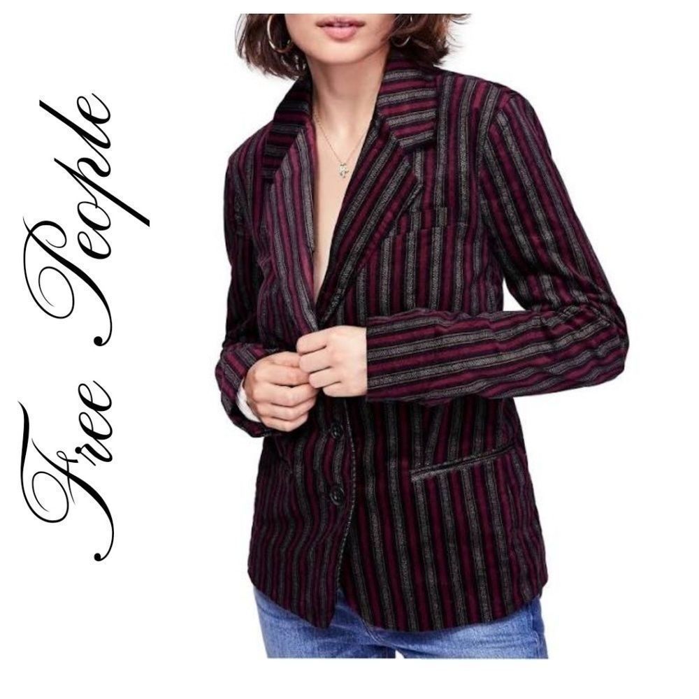 FINAL SALE. FREE PEOPLE RED COMBO BLAZER